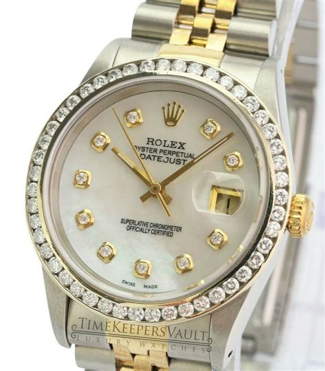 rolex datejust diamond dial mop face